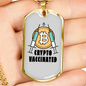 Crypto Vaccine Crypto Necklace Stainless Steel or 18k Gold Dog Tag 24" Chain-Express Your Love Gifts
