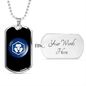 Cryptocom Coin (CRO) Crypto Necklace Stainless Steel or 18k Gold Dog Tag 24" Chain-Express Your Love Gifts