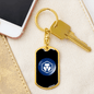 Cryptocom Coin Crypto Cryptocurrency Keychain Stainless Steel or 18k Gold Dog Tag Keyring-Express Your Love Gifts