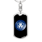 Cryptocom Coin Crypto Cryptocurrency Keychain Stainless Steel or 18k Gold Dog Tag Keyring-Express Your Love Gifts