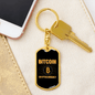 Cryptocurrency Bitcoin Crypto Keychain Stainless Steel or 18k Gold Dog Tag Keyring-Express Your Love Gifts
