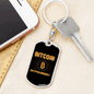 Cryptocurrency Bitcoin Crypto Keychain Stainless Steel or 18k Gold Dog Tag Keyring-Express Your Love Gifts