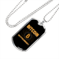 Cryptocurrency Bitcoin Crypto Necklace Stainless Steel or 18k Gold Dog Tag 24" Chain-Express Your Love Gifts