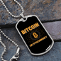 Cryptocurrency Bitcoin Crypto Necklace Stainless Steel or 18k Gold Dog Tag 24" Chain-Express Your Love Gifts