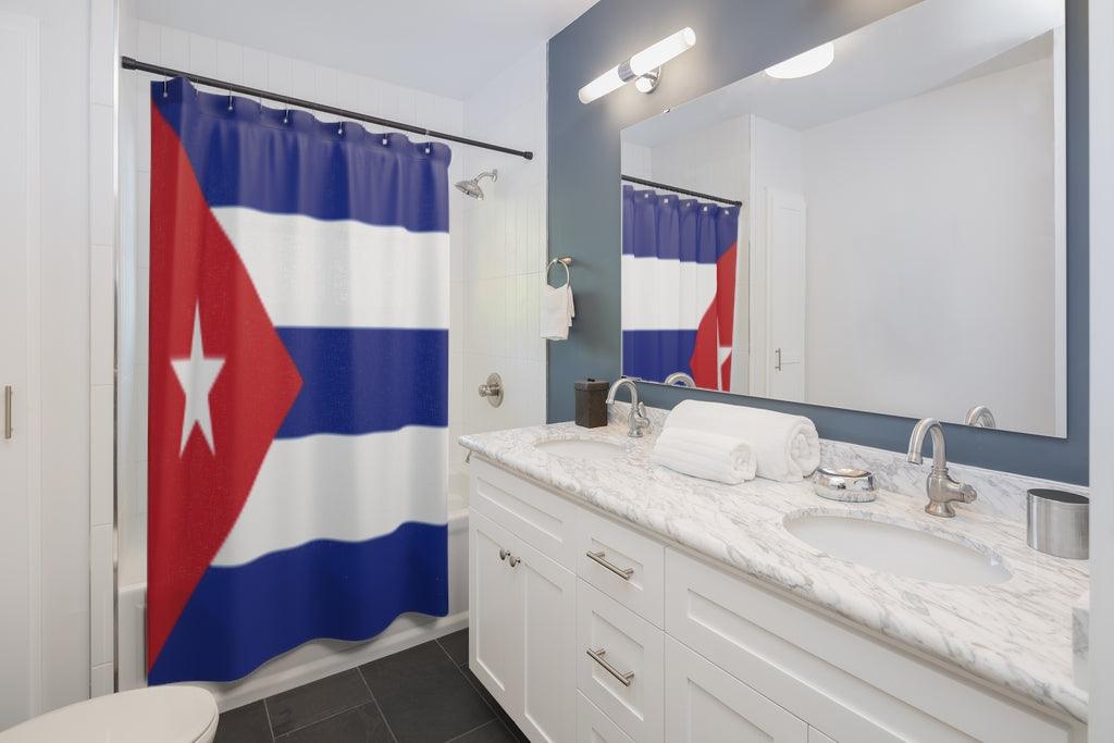Cuba Flag Stylish Design 71" x 74" Elegant Waterproof Shower Curtain for a Spa-like Bathroom Paradise Exceptional Craftsmanship-Express Your Love Gifts