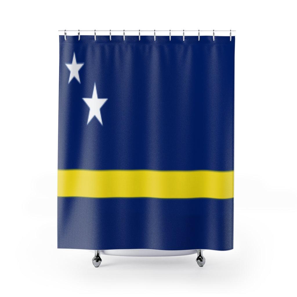 Curaçao Flag Stylish Design 71" x 74" Elegant Waterproof Shower Curtain for a Spa-like Bathroom Paradise Exceptional Craftsmanship-Express Your Love Gifts