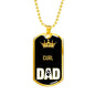Curl Cat Dad Necklace Stainless Steel or 18k Gold Dog Tag 24" Chain-Express Your Love Gifts
