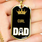 Curl Cat Dad Necklace Stainless Steel or 18k Gold Dog Tag 24" Chain-Express Your Love Gifts