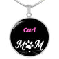 Curl Cat Mom Necklace Circle Pendant Stainless Steel or 18k Gold 18-22"-Express Your Love Gifts