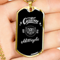 Custom Motorcycle Biker Biker Necklace Stainless Steel or 18k Gold Dog Tag 24"-Express Your Love Gifts