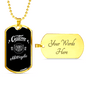 Custom Motorcycle Biker Biker Necklace Stainless Steel or 18k Gold Dog Tag 24"-Express Your Love Gifts
