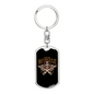 Custom Motorcycle Emblem Biker Keychain Stainless Steel or 18k Gold Dog Tag Keyring-Express Your Love Gifts
