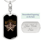 Custom Motorcycle Emblem Biker Keychain Stainless Steel or 18k Gold Dog Tag Keyring-Express Your Love Gifts