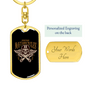 Custom Motorcycle Emblem Biker Keychain Stainless Steel or 18k Gold Dog Tag Keyring-Express Your Love Gifts