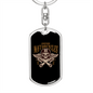 Custom Motorcycle Emblem Biker Keychain Stainless Steel or 18k Gold Dog Tag Keyring-Express Your Love Gifts