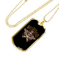 Custom Motorcycle Emblem Biker Necklace Stainless Steel or 18k Gold Dog Tag 24"-Express Your Love Gifts