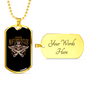 Custom Motorcycle Emblem Biker Necklace Stainless Steel or 18k Gold Dog Tag 24"-Express Your Love Gifts