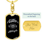 Custom Motorcylce Biker Keychain Stainless Steel or 18k Gold Dog Tag Keyring-Express Your Love Gifts