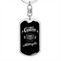 Custom Motorcylce Biker Keychain Stainless Steel or 18k Gold Dog Tag Keyring-Express Your Love Gifts