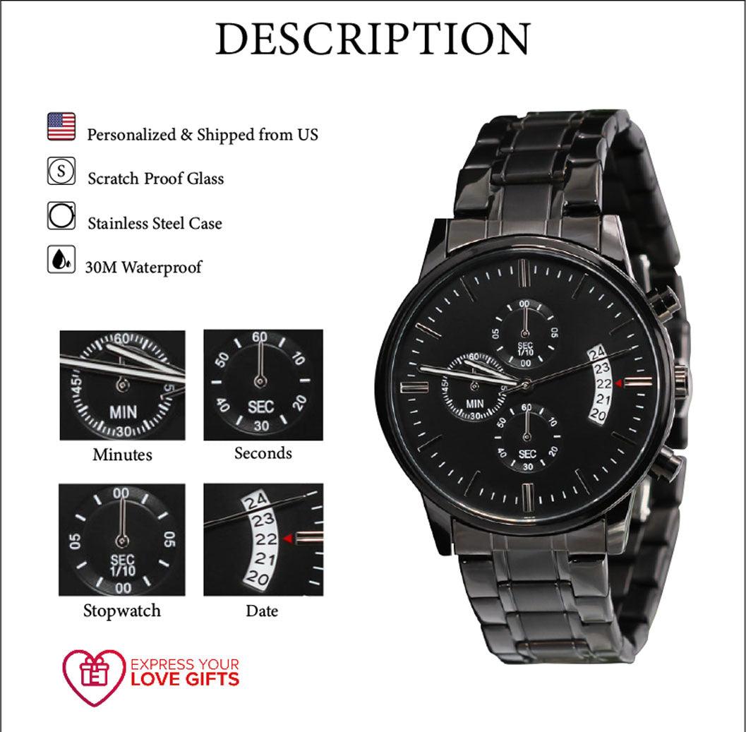 Custom Motorcyles 1985 Engraved Motorcycle Rider Men's Watch Multifunction Stainless Steel W Copper Dial-Express Your Love Gifts
