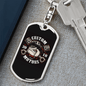 Custom Motors Biker Keychain Stainless Steel or 18k Gold Dog Tag Keyring-Express Your Love Gifts