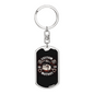 Custom Motors Biker Keychain Stainless Steel or 18k Gold Dog Tag Keyring-Express Your Love Gifts