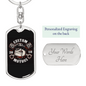 Custom Motors Biker Keychain Stainless Steel or 18k Gold Dog Tag Keyring-Express Your Love Gifts