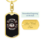 Custom Motors Biker Keychain Stainless Steel or 18k Gold Dog Tag Keyring-Express Your Love Gifts