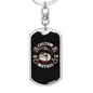 Custom Motors Biker Keychain Stainless Steel or 18k Gold Dog Tag Keyring-Express Your Love Gifts