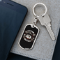 Custom Motors Biker Keychain Stainless Steel or 18k Gold Dog Tag Keyring-Express Your Love Gifts