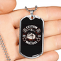 Custom Motors Biker Necklace Stainless Steel or 18k Gold Dog Tag 24"-Express Your Love Gifts