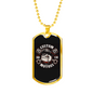 Custom Motors Biker Necklace Stainless Steel or 18k Gold Dog Tag 24"-Express Your Love Gifts