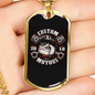 Custom Motors Biker Necklace Stainless Steel or 18k Gold Dog Tag 24"-Express Your Love Gifts
