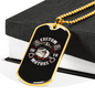 Custom Motors Biker Necklace Stainless Steel or 18k Gold Dog Tag 24"-Express Your Love Gifts