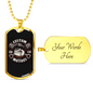 Custom Motors Biker Necklace Stainless Steel or 18k Gold Dog Tag 24"-Express Your Love Gifts