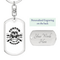 Custom Motors Skull Biker Keychain Stainless Steel or 18k Gold Dog Tag Keyring-Express Your Love Gifts