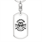 Custom Motors Skull Biker Keychain Stainless Steel or 18k Gold Dog Tag Keyring-Express Your Love Gifts