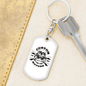 Custom Motors Skull Biker Keychain Stainless Steel or 18k Gold Dog Tag Keyring-Express Your Love Gifts