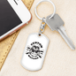Custom Motors Skull Biker Keychain Stainless Steel or 18k Gold Dog Tag Keyring-Express Your Love Gifts