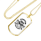Custom Motors Skull Biker Necklace Stainless Steel or 18k Gold Dog Tag 24"-Express Your Love Gifts