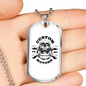 Custom Motors Skull Biker Necklace Stainless Steel or 18k Gold Dog Tag 24"-Express Your Love Gifts