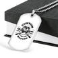 Custom Motors Skull Biker Necklace Stainless Steel or 18k Gold Dog Tag 24"-Express Your Love Gifts