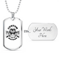 Custom Motors Skull Biker Necklace Stainless Steel or 18k Gold Dog Tag 24"-Express Your Love Gifts