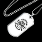 Custom Motors Skull Biker Necklace Stainless Steel or 18k Gold Dog Tag 24"-Express Your Love Gifts
