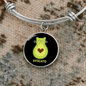 Cute Avocado Cat Bracelet Stainless Steel or 18k Gold Circle Bangle-Express Your Love Gifts