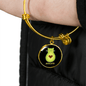 Cute Avocado Cat Bracelet Stainless Steel or 18k Gold Circle Bangle-Express Your Love Gifts