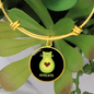 Cute Avocado Cat Bracelet Stainless Steel or 18k Gold Circle Bangle-Express Your Love Gifts