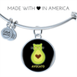 Cute Avocado Cat Bracelet Stainless Steel or 18k Gold Circle Bangle-Express Your Love Gifts