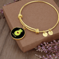 Cute Avocado Cat Bracelet Stainless Steel or 18k Gold Circle Bangle-Express Your Love Gifts