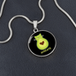 Cute Avocado Cat Circle Necklace Stainless Steel or 18k Gold 18-22"-Express Your Love Gifts
